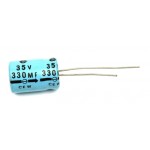 Electrolytic Capacitor; 330uF; 25V; Ø0.512x0.748Inch; Ø13x19mm; 0.18ohm