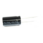 Electrolytic Capacitor; 2200uF; 25V; Ø0.512x0.984Inch; Ø13x25mm; 0.13R
