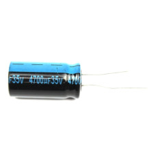 Electrolytic Capacitor; 4700uF; 35V; Ø0.709x1.378Inch; Ø18x35mm; 0R12