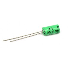 Electrolytic Capacitor; 47uF; 25V; Ø0.236x0.472Inch; Ø6x12mm; 2.8R