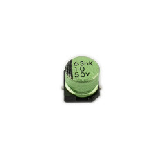 Electrolytic Capacitor; SMD; 10uF; 50V; Ø0.245x0.210Inch; Ø6,2x5,2mm
