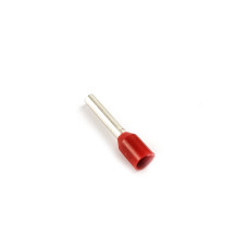 Bootlace ferrule Red, insulated, copper, Insulation: polypropylene 