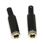 DC power plug, male, 5.5 / 2.5mm, 5.5mm, 2.5mm for cable