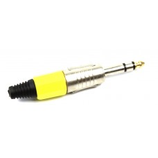 Jack plug 6.3 STEREO Male -  Metallic with Yellow mark