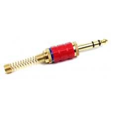 Jack plug 6.3 STEREO Male - Gold with red mark