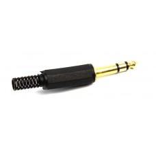 Jack plug 6.3 STEREO Male -  black with golden tip