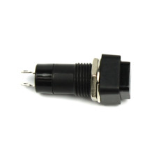 Switch, push-button, 2-position, SPST-NO, 3A/125VAC, black, Ø12mm