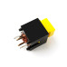 Microswitch, 1-position, SPST-NO, OFF-(ON), 12VDC, 1A, yellow