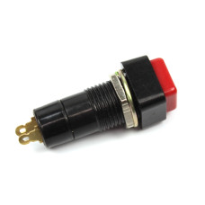 Microswitch, 1-position, panel, SPST-NC, ON-(OFF), 125VAC, 3A, Red