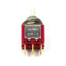 Microswitch, 1-position, panel, DPDT-NC, ON-(OFF), 125VAC, 5A/250VAC, 3A Red
