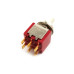 Microswitch, 1-position, panel, DPDT-NC, ON-(OFF), 125VAC, 5A/250VAC, 3A Red