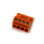 Pluggable terminal block orange, plug, female, 5.08mm, straight, ways:4 to wire