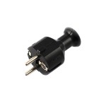 Power Connector AC, Male, to Cable, Black, 16A, IP20