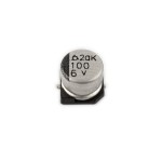 Electrolytic Capacitor; SMD; 100uF; 6,3V; Ø0.244x0.201Inch; Ø6,2x5,2mm