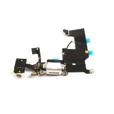 Flex with charging connector, microphone, audio jack and white RF coaxial cable for Apple iPhone 5