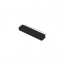 10-pin (1x10); Female Header; 2.0mm; soldering bar on pcb