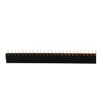 25-pin (1x25); Female Header; 2.54mm; soldering bar on pcb