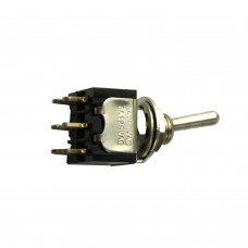Switch; Panel; 2-States; ON-PULSE; 250VAC / 3A; 125VAC / 6A; 6 Pins; Black;